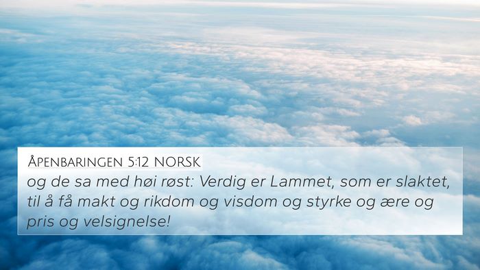 Åpenbaringen 5:12 NORSK Bible Verse Image