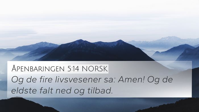 Åpenbaringen 5:14 NORSK Bible Verse Image