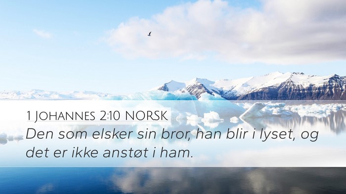 1 Johannes 2:10 NORSK Bible Verse Image