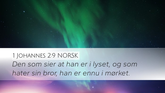 1 Johannes 2:9 NORSK Bible Verse Image