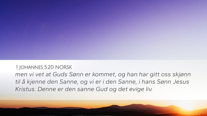 1 Johannes 5:20 NORSK Bible Verse Image