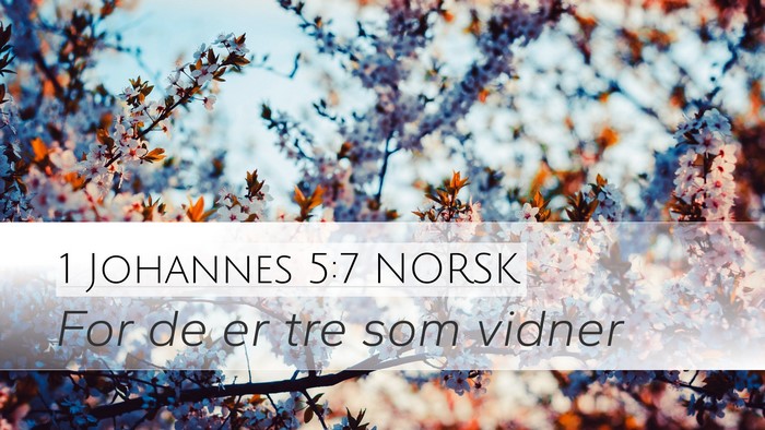 1 Johannes 5:7 NORSK Desktop Wallpaper - For de er tre som - Desktop Bible Verse Wallpaper