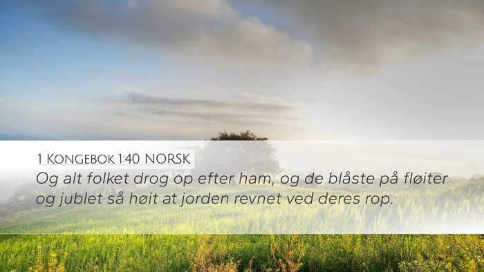 1 Kongebok 1:40 NORSK Bible Verse Image