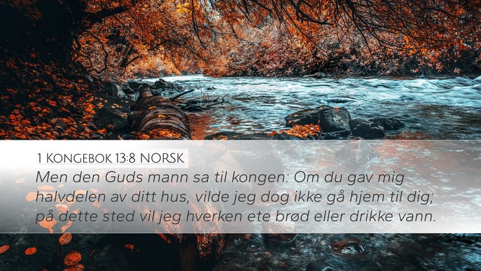 1 Kongebok 13:8 NORSK Desktop Wallpaper - Men den Guds mann sa til kongen: Om du gav mig - Desktop Bible Verse Wallpaper