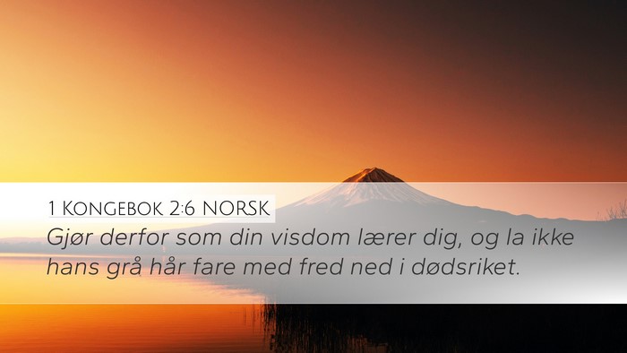 1 Kongebok 2:6 NORSK Desktop Wallpaper - Gjør derfor som din visdom lærer dig, og la - Desktop Bible Verse Wallpaper