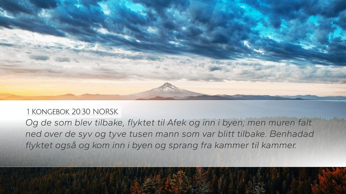1 Kongebok 20:30 NORSK Bible Verse Image