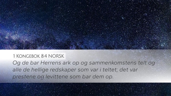 1 Kongebok 8:4 NORSK Desktop Wallpaper - Og de bar Herrens ark op og sammenkomstens telt - Desktop Bible Verse Wallpaper