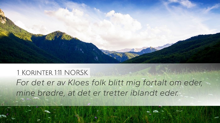 1 Korinter 1:11 NORSK Bible Verse Image