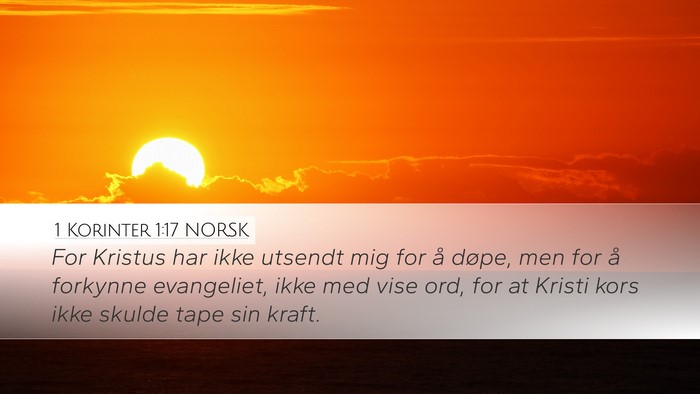 1 Korinter 1:17 NORSK Bible Verse Image