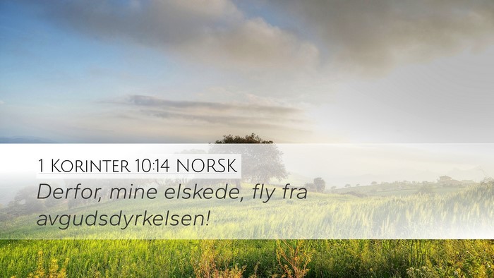 1 Korinter 10:14 NORSK Bible Verse Image