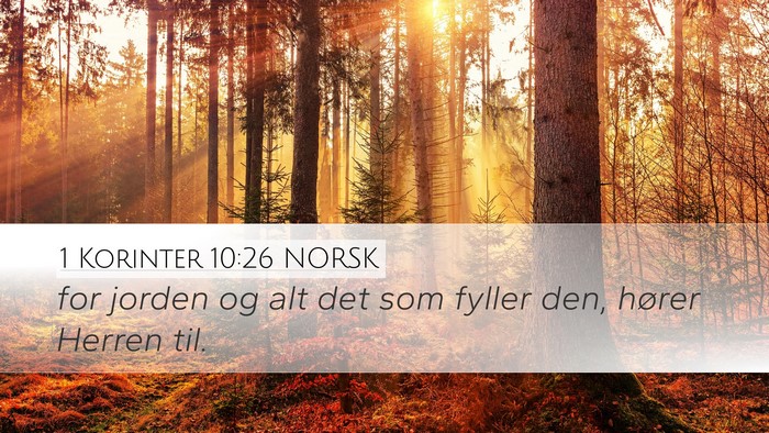 1 Korinter 10:26 NORSK Bible Verse Image