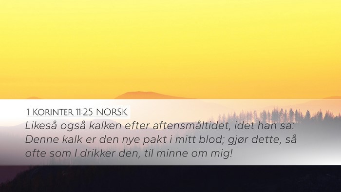 1 Korinter 11:25 NORSK Bible Verse Image