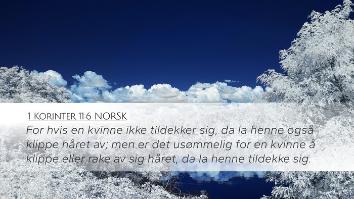 1 Korinter 11:6 NORSK Bible Verse Image