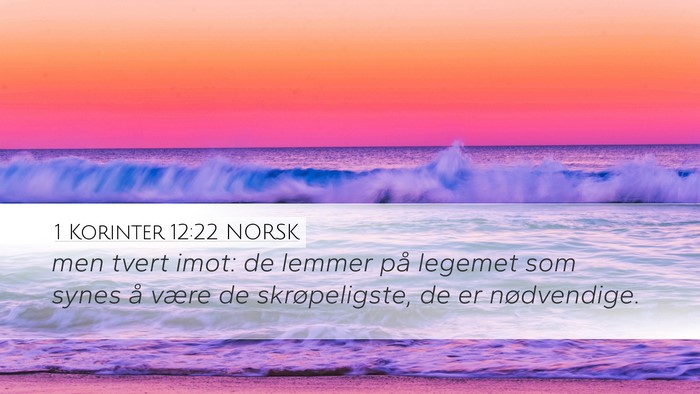 1 Korinter 12:22 NORSK Bible Verse Image