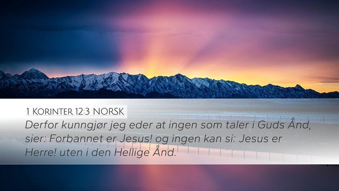 1 Korinter 12:3 NORSK Bible Verse Image