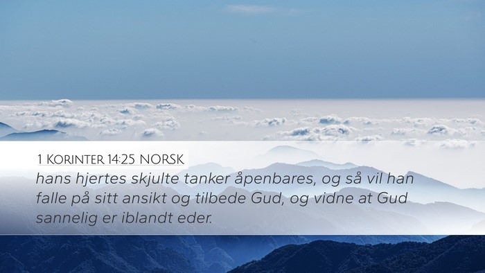 1 Korinter 14:25 NORSK Bible Verse Image