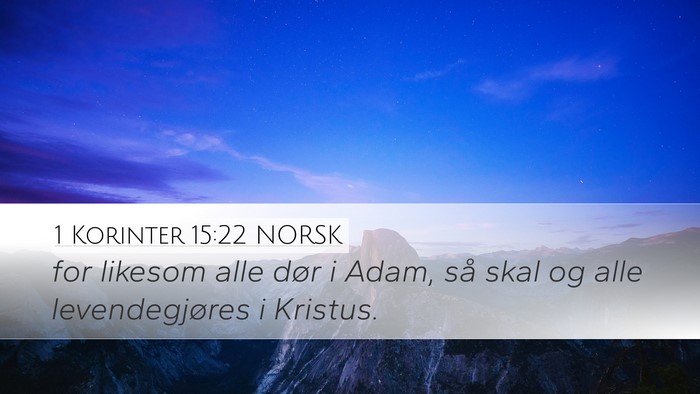 1 Korinter 15:22 NORSK Bible Verse Image