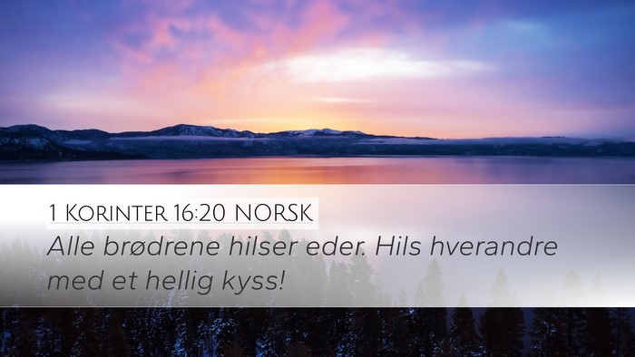 1 Korinter 16:20 NORSK Bible Verse Image