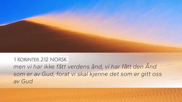 1 Korinter 2:12 NORSK Bible Verse Image