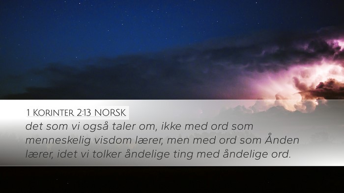 1 Korinter 2:13 NORSK Bible Verse Image