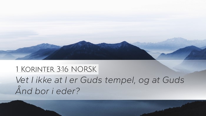 1 Korinter 3:16 NORSK Bible Verse Image