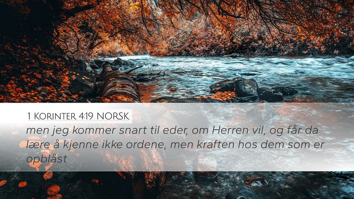 1 Korinter 4:19 NORSK Bible Verse Image