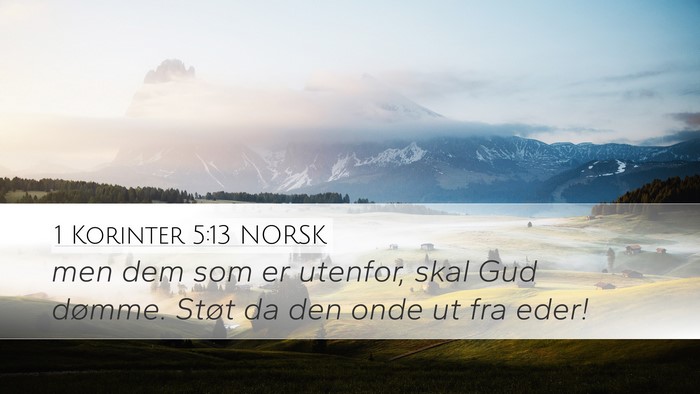 1 Korinter 5:13 NORSK Bible Verse Image