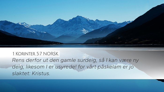 1 Korinter 5:7 NORSK Bible Verse Image