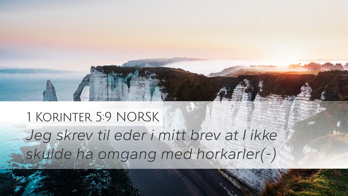 1 Korinter 5:9 NORSK Bible Verse Image