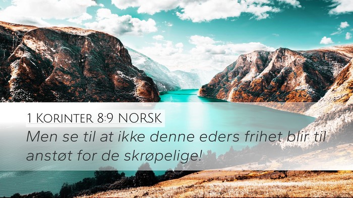 1 Korinter 8:9 NORSK Bible Verse Image