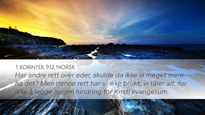 1 Korinter 9:12 NORSK Bible Verse Image