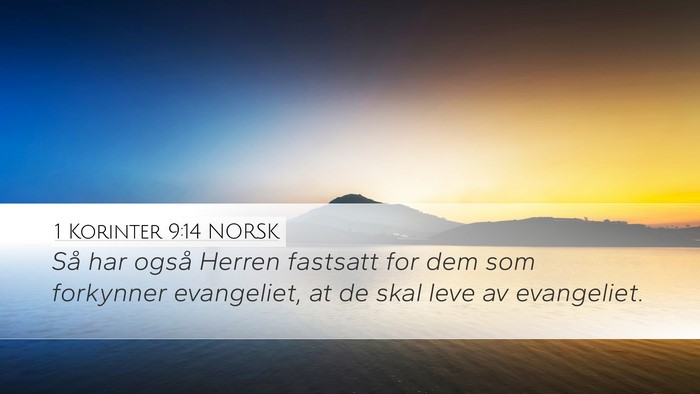 1 Korinter 9:14 NORSK Bible Verse Image