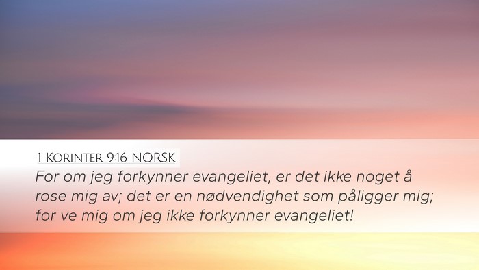 1 Korinter 9:16 NORSK Bible Verse Image