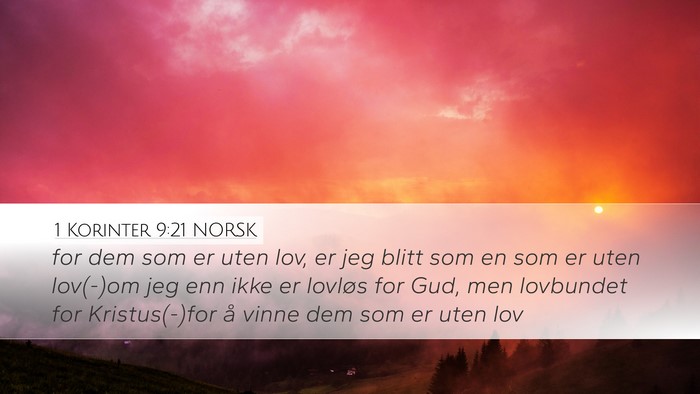 1 Korinter 9:21 NORSK Bible Verse Image
