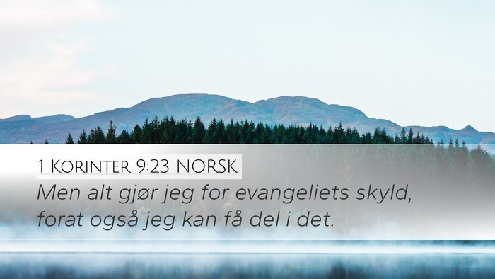 1 Korinter 9:23 NORSK Bible Verse Image