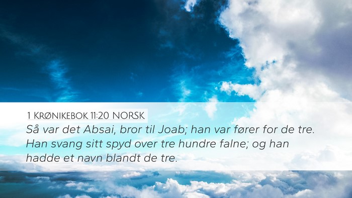 1 Krønikebok 11:20 NORSK Bible Verse Image
