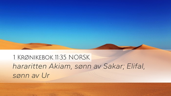 1 Krønikebok 11:35 NORSK Bible Verse Image