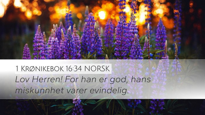 1 Krønikebok 16:34 NORSK Bible Verse Image