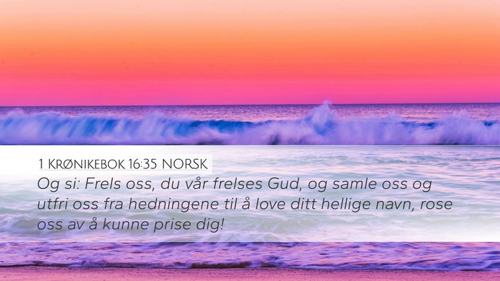 1 Krønikebok 16:35 NORSK Bible Verse Image