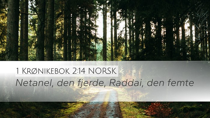 1 Krønikebok 2:14 NORSK Desktop Wallpaper - Netanel, den fjerde, Raddai, den - Desktop Bible Verse Wallpaper