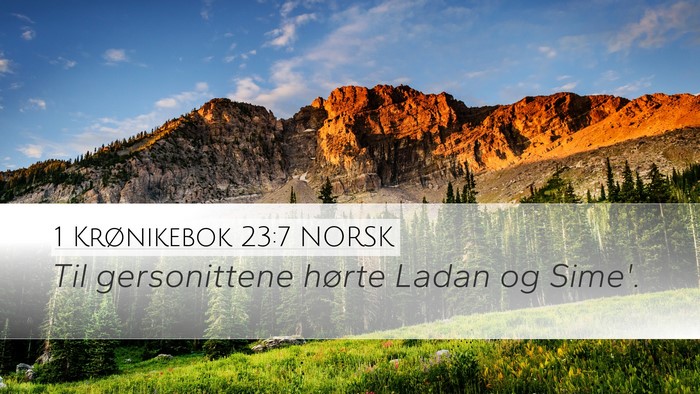 1 Krønikebok 23:7 NORSK Bible Verse Image