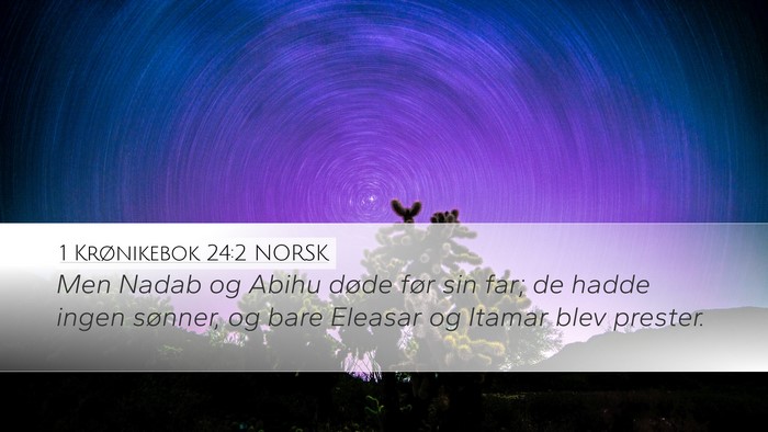 1 Krønikebok 24:2 NORSK Bible Verse Image