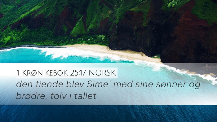 1 Krønikebok 25:17 NORSK Desktop Wallpaper - den tiende blev Sime' med sine sønner og - Desktop Bible Verse Wallpaper
