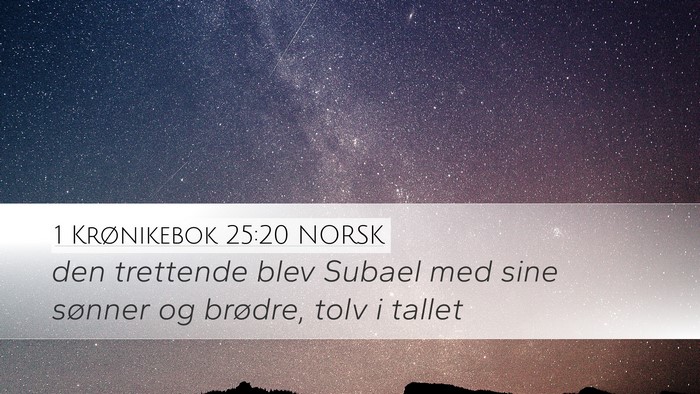 1 Krønikebok 25:20 NORSK Bible Verse Image