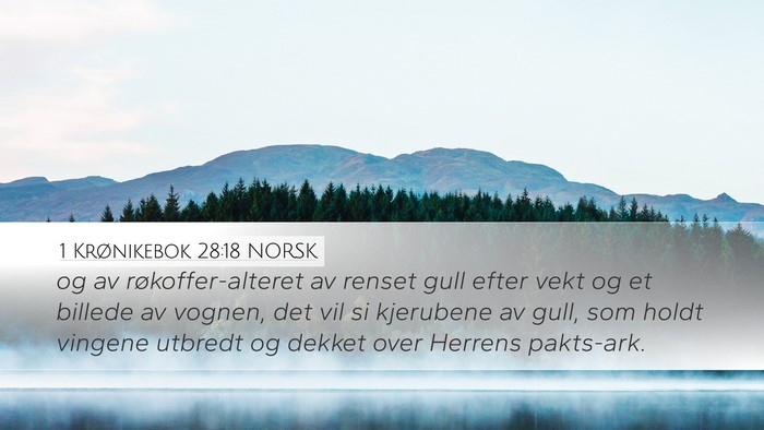 1 Krønikebok 28:18 NORSK Desktop Wallpaper - og av røkoffer-alteret av renset gull efter vekt - Desktop Bible Verse Wallpaper