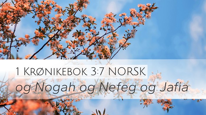 1 Krønikebok 3:7 NORSK Desktop Wallpaper - og Nogah og Nefeg og - Desktop Bible Verse Wallpaper