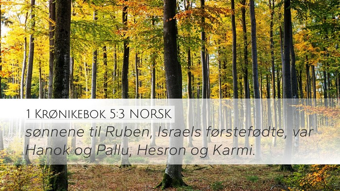 1 Krønikebok 5:3 NORSK Desktop Wallpaper - sønnene til Ruben, Israels førstefødte, var - Desktop Bible Verse Wallpaper