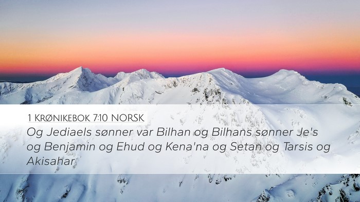 1 Krønikebok 7:10 NORSK Bible Verse Image