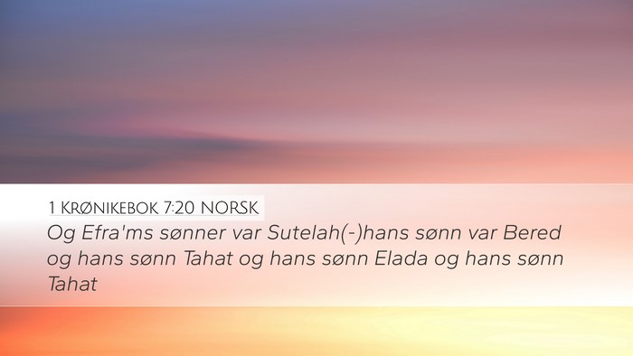 1 Krønikebok 7:20 NORSK Bible Verse Image