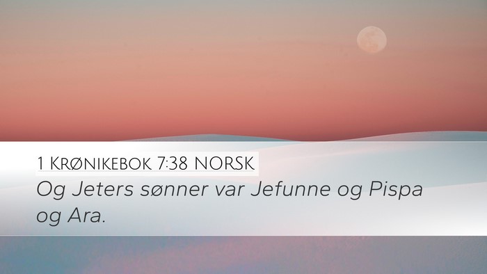 1 Krønikebok 7:38 NORSK Desktop Wallpaper - Og Jeters sønner var Jefunne og Pispa og - Desktop Bible Verse Wallpaper